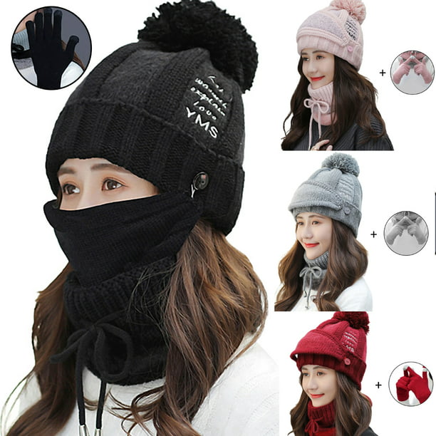 Lengthen Large Scarf Hair Ball Hat Two-Piece Warm Fashion Hat Winter Soft Warm Elastic 